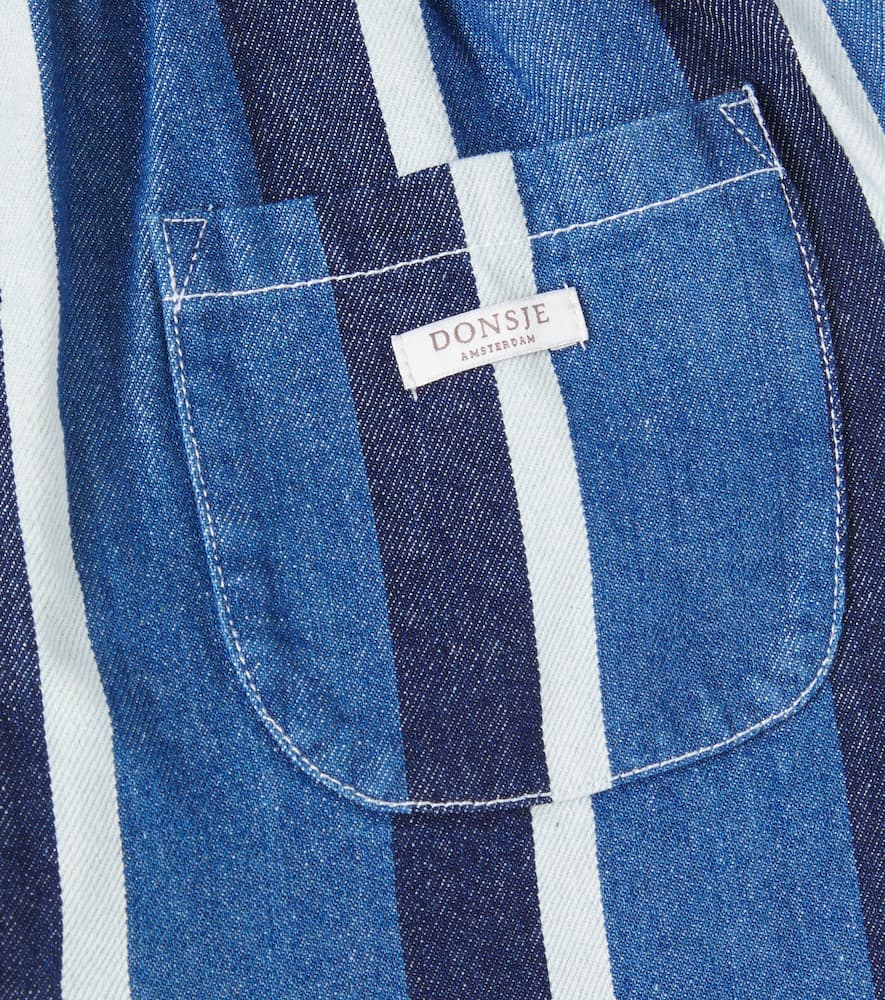 Donsje Theoule Striped Denim Cargo Pants In Blue