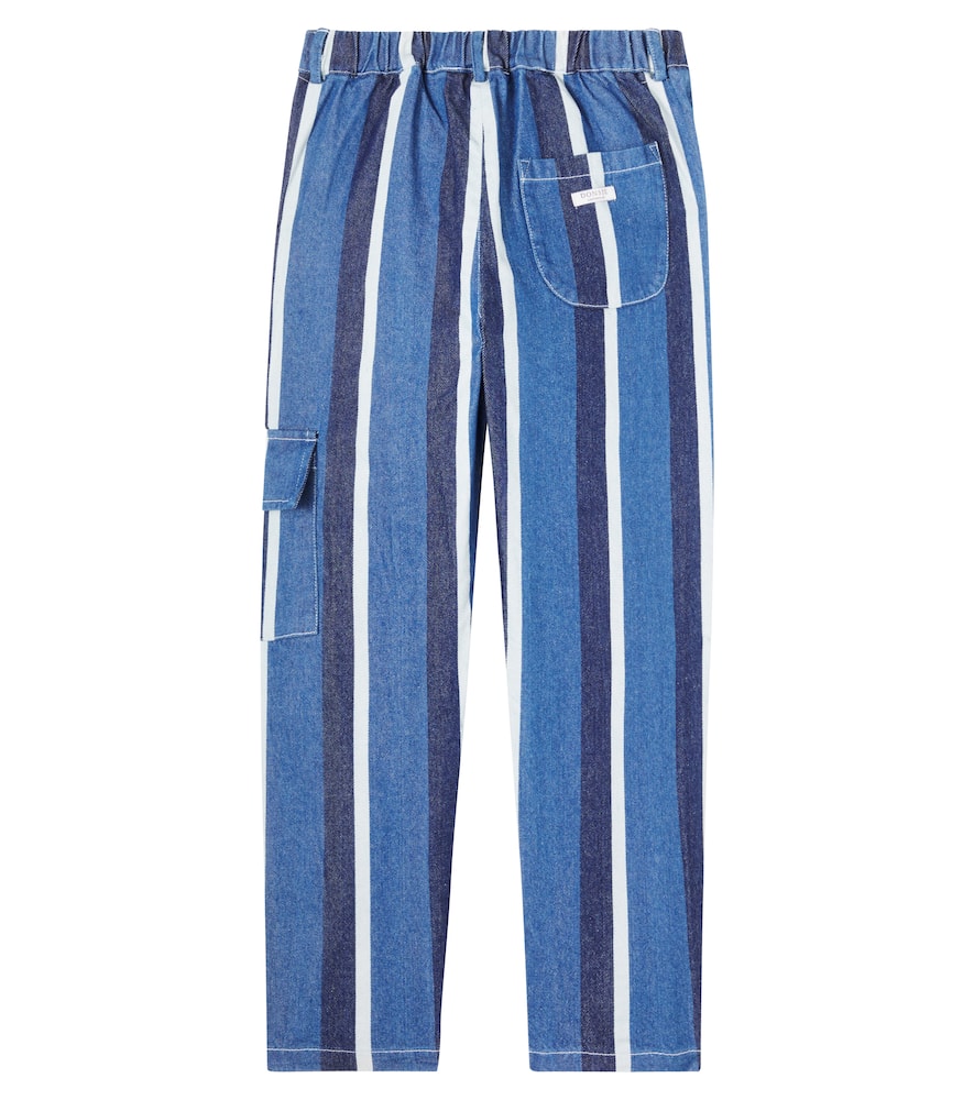 Donsje Theoule Striped Denim Cargo Pants In Blue