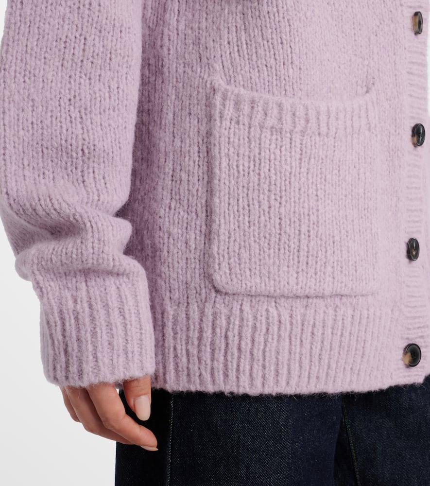 Dries Van Noten Alpaca And Wool-blend Cardigan In Purple