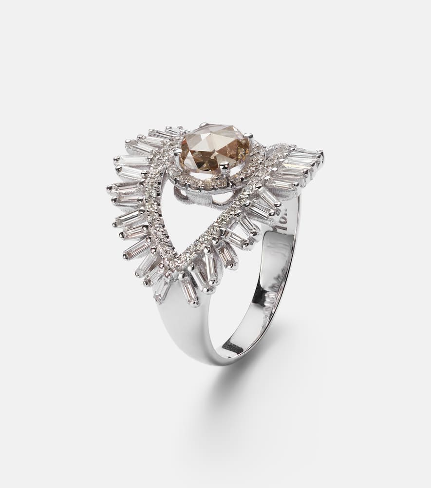 Suzanne Kalan One Of A Kind 18kt White Gold Ring With Diamonds In Metallic