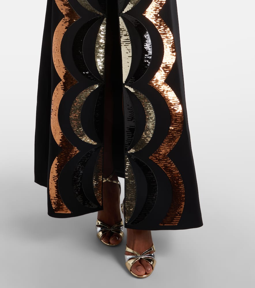 Pucci Sequined Open-back Gown In Black