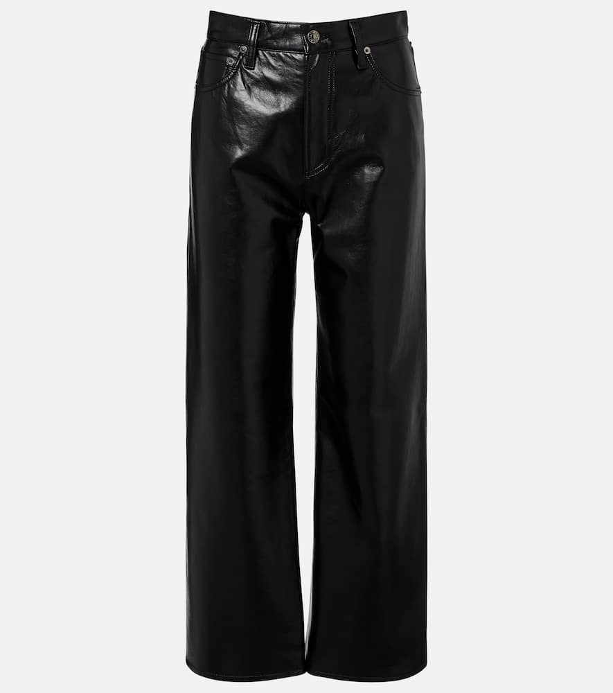 Agolde Ren High-rise Wide-leg Pants In Black