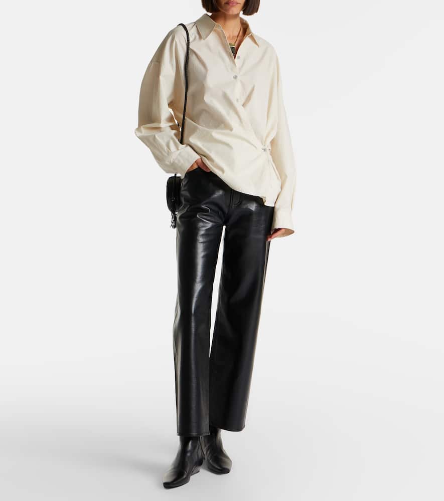 Agolde Ren High-rise Wide-leg Pants In Black