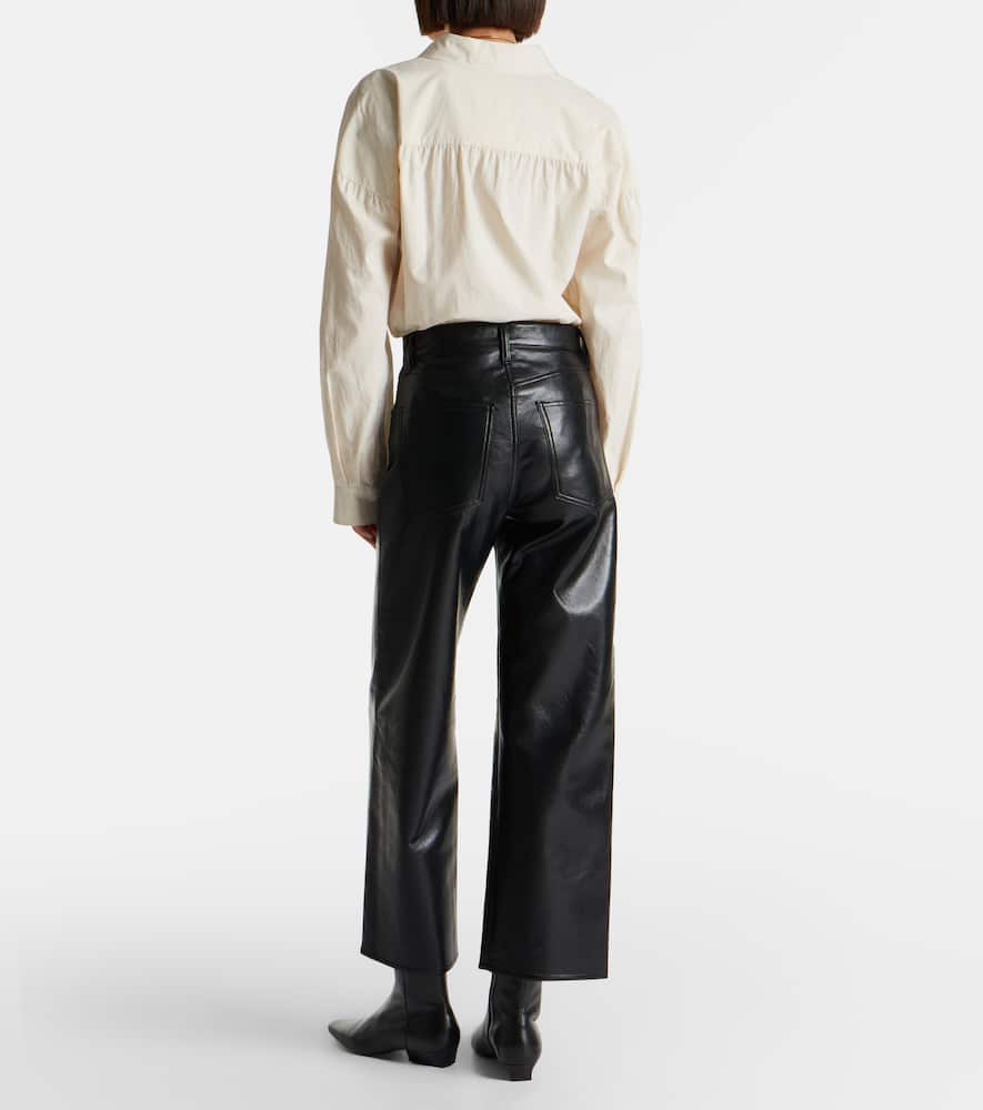 Agolde Ren High-rise Wide-leg Pants In Black