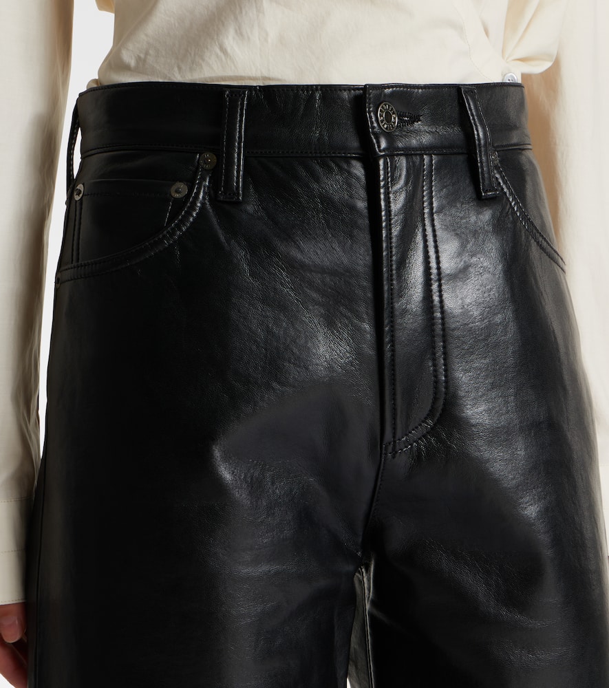 Agolde Ren High-rise Wide-leg Pants In Black