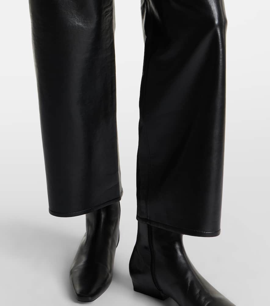 Agolde Ren High-rise Wide-leg Pants In Black