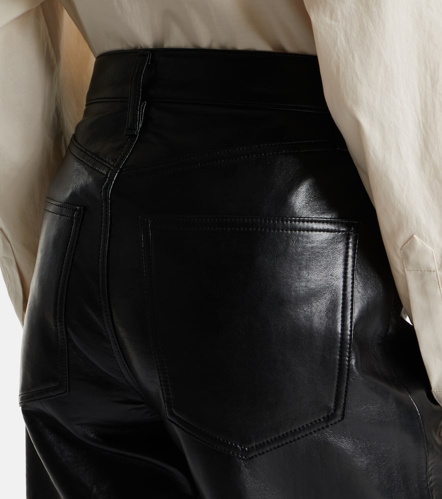 Agolde Ren High-rise Wide-leg Pants In Black