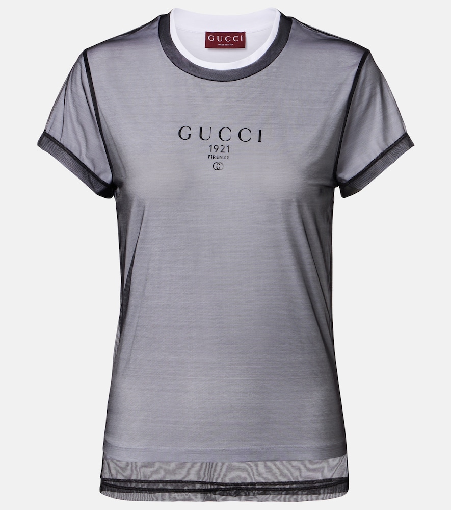 Gucci Layered cotton-blend jersey T-shirt
