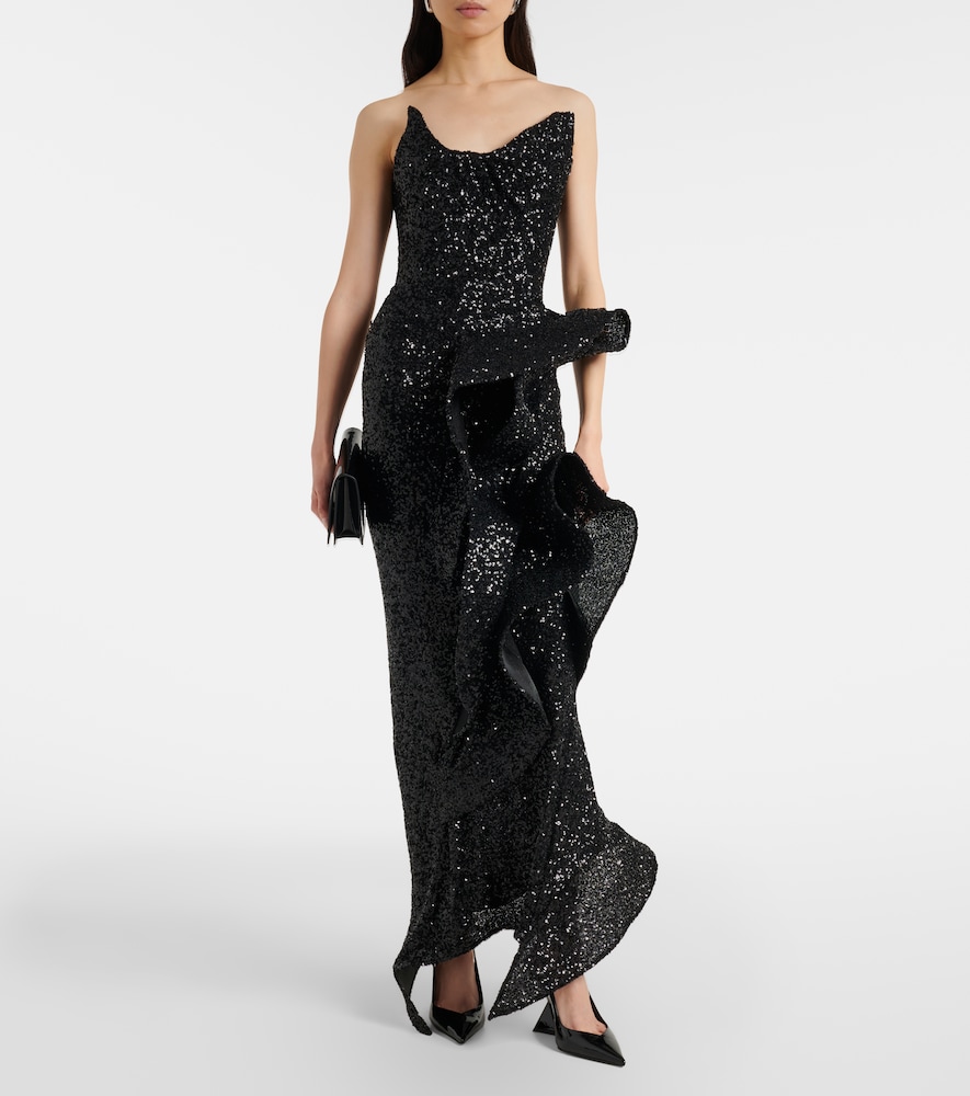  Maticevski Maticevski Robe Thistle Wave Mit Pailletten 