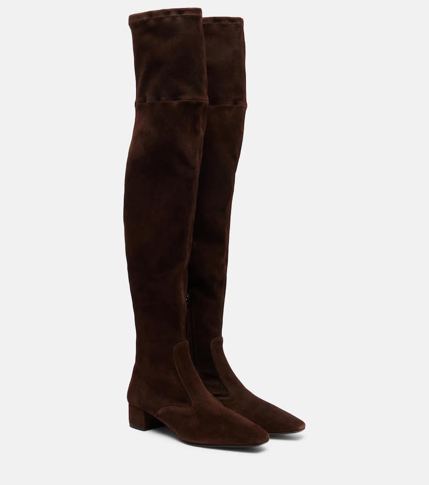 Aquazzura Remi 35 Suede Over-the-knee Boots In Brown