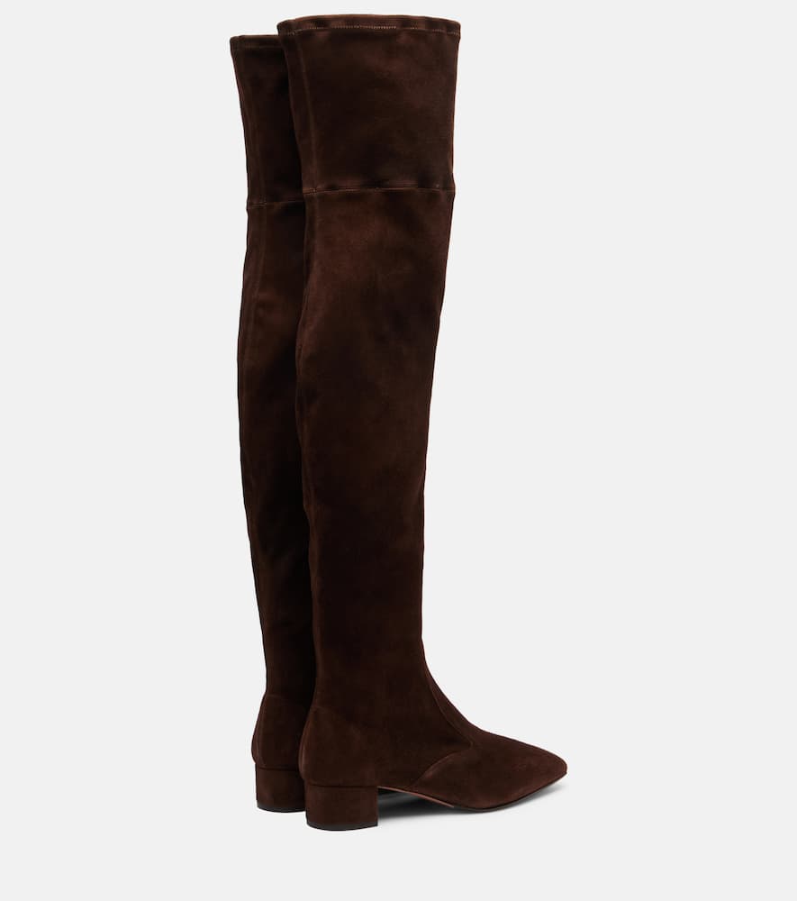 Aquazzura Remi 35 Suede Over-the-knee Boots In Brown