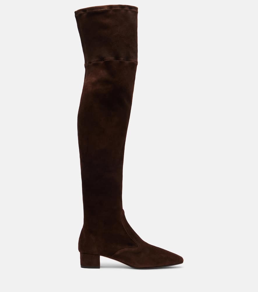 Aquazzura Remi 35 Suede Over-the-knee Boots In Brown