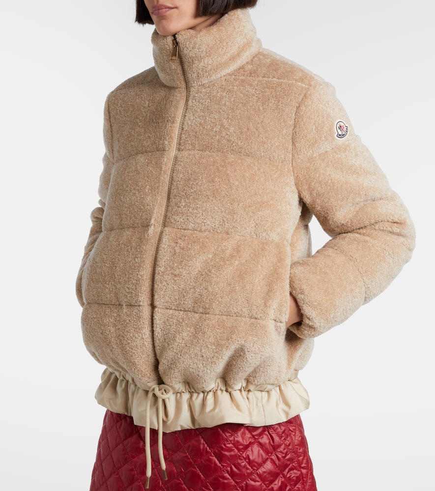 Moncler Cedre Teddy Down Jacket In Neutral