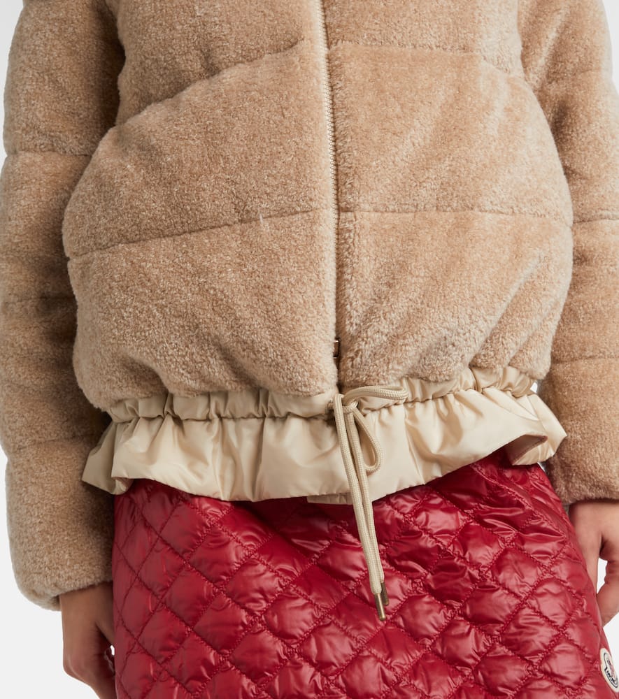 Moncler Cedre Teddy Down Jacket In Neutral