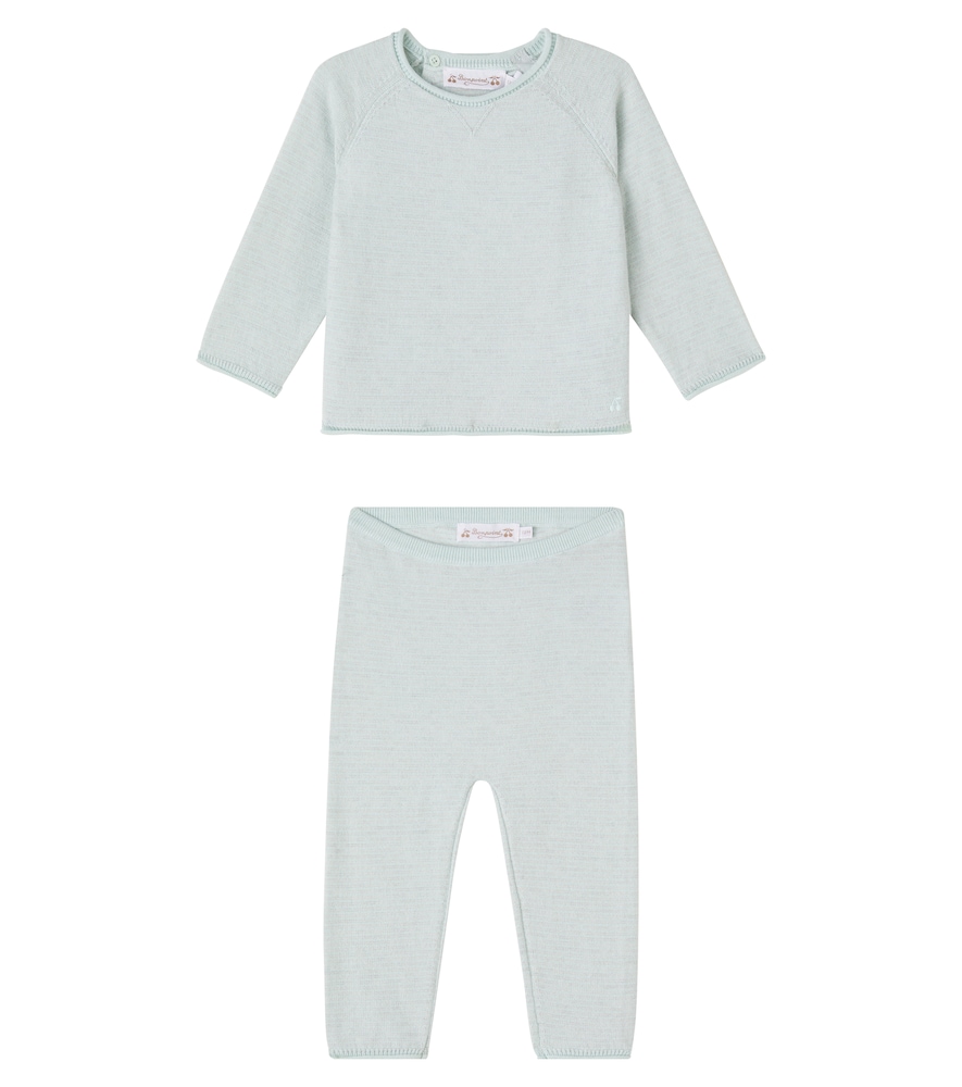 Bonpoint Blue Loan Striped Cotton And Cashmere Sweater And Pants Set M Size 3 - Mytheresa