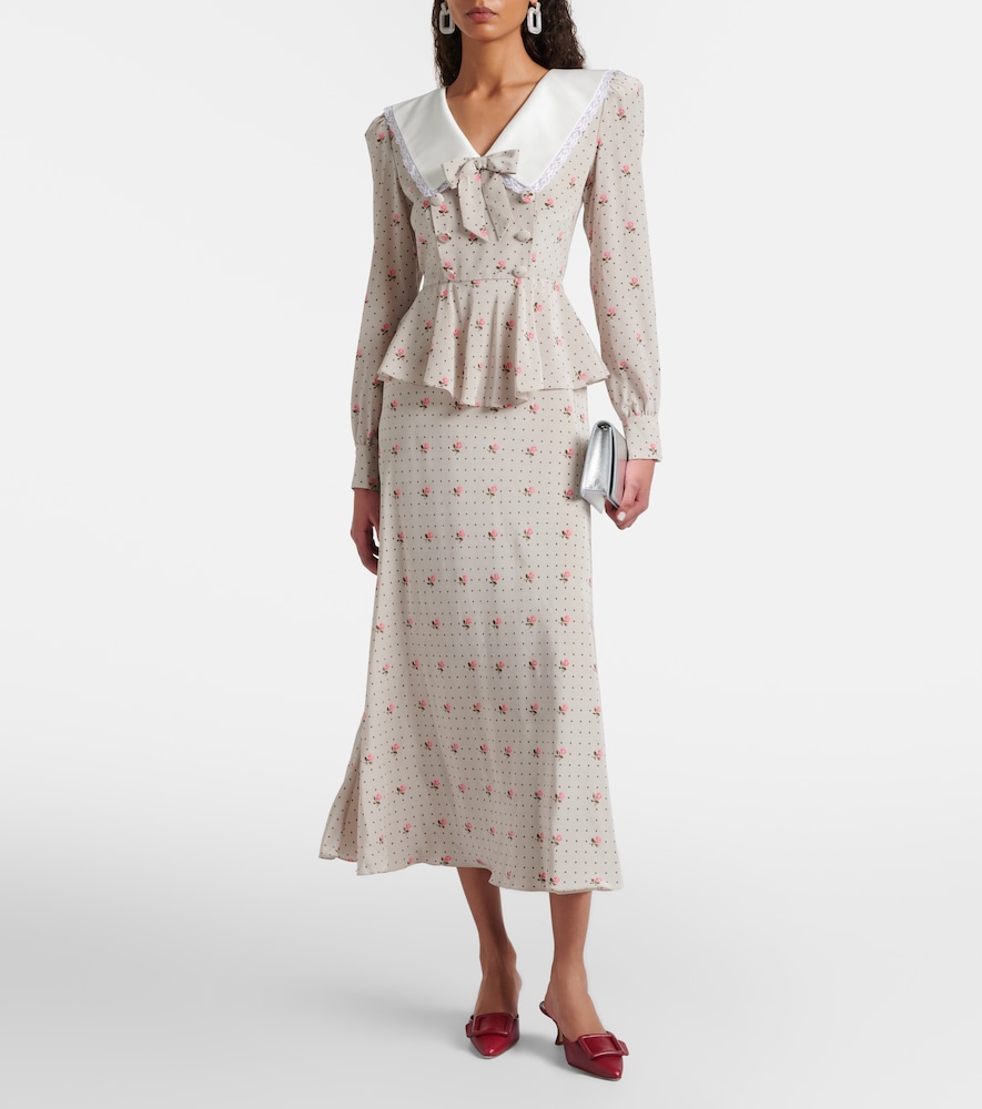  Alessandra Rich Alessandra Rich Midikleid Aus Seide 