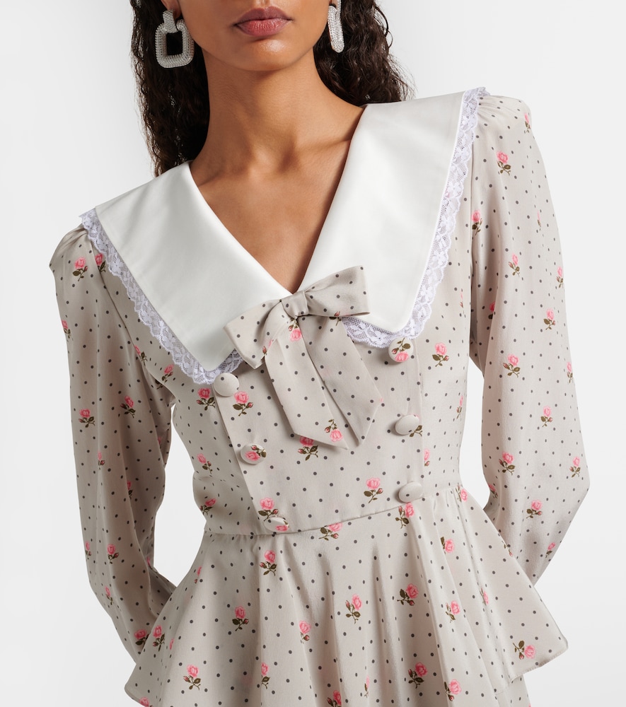  Alessandra Rich Alessandra Rich Midikleid Aus Seide 