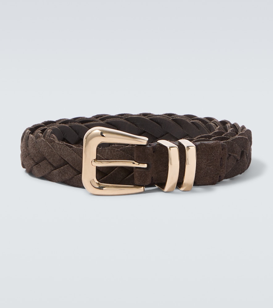 Brunello Cucinelli Men's Brown Braided Suede Belt Inch Size 38 - Mytheresa
