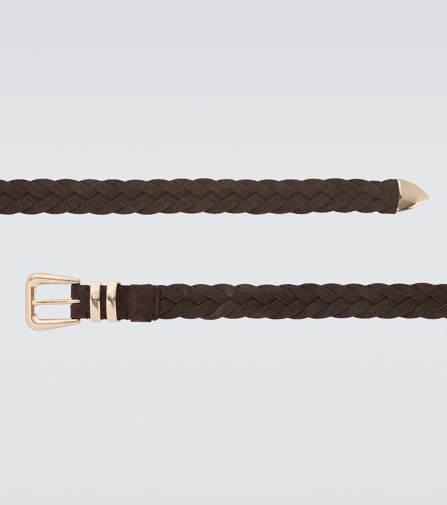  Brunello Cucinelli Brunello Cucinelli Braided Suede Belt 