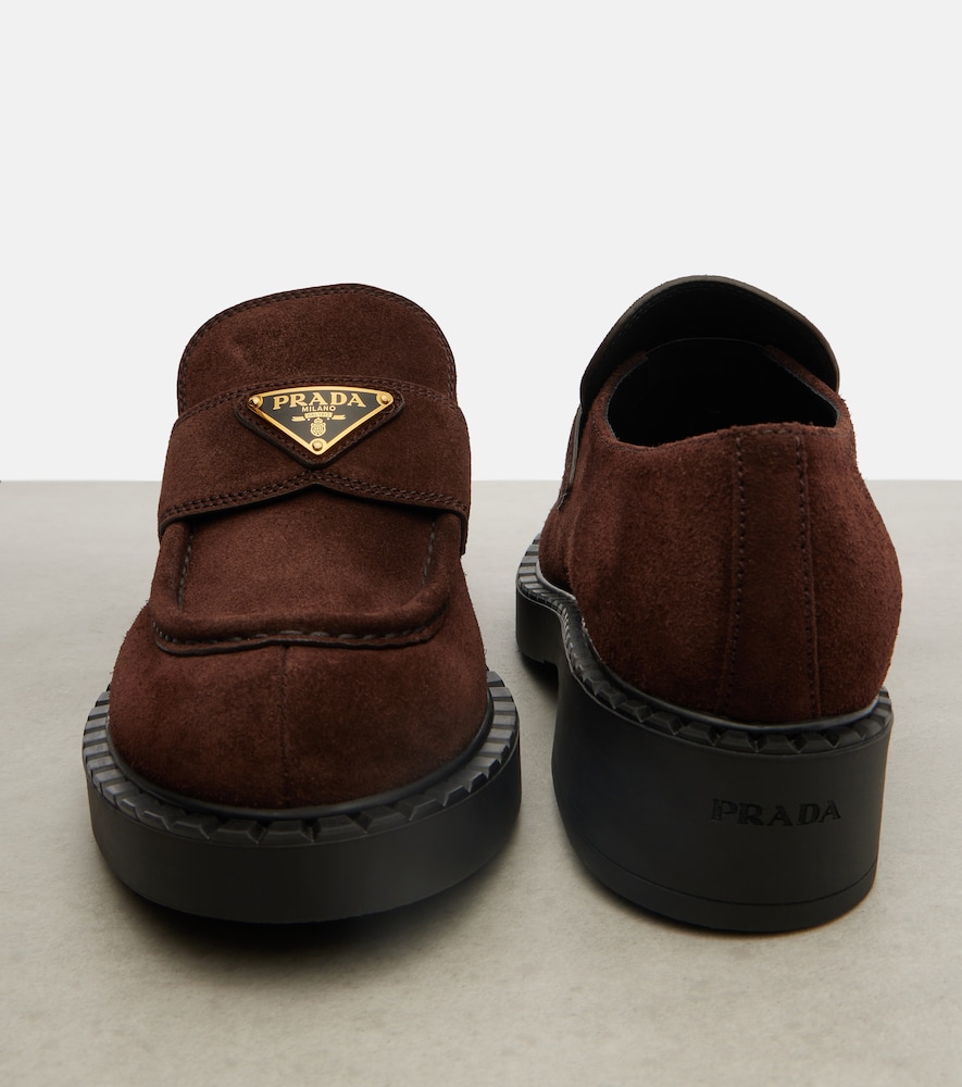  Prada Prada Chocolate Suede Loafers 