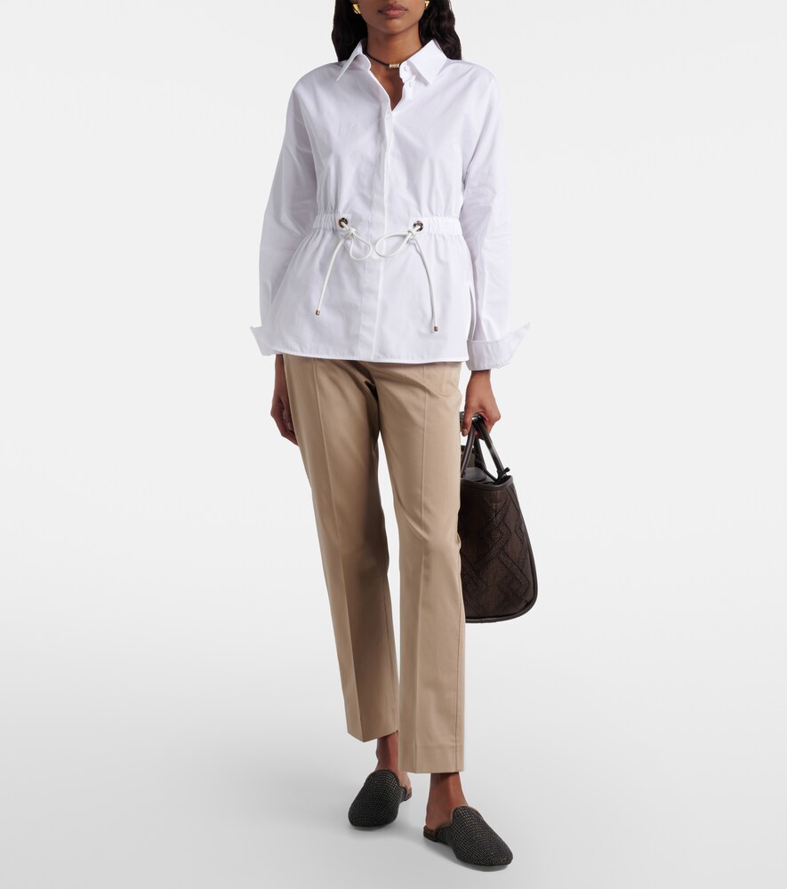 Max Mara Cotton-blend cropped slim pants