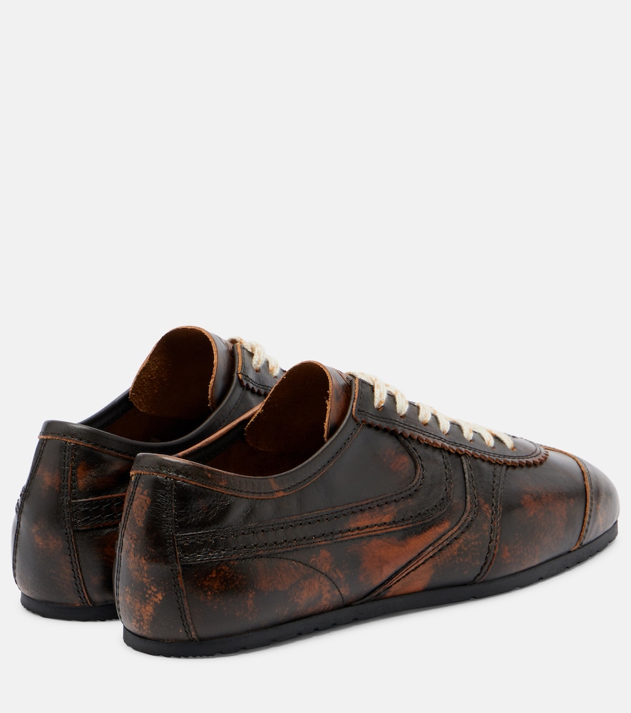 Dries Van Noten Dries Van Noten Distressed Leather Sneakers 