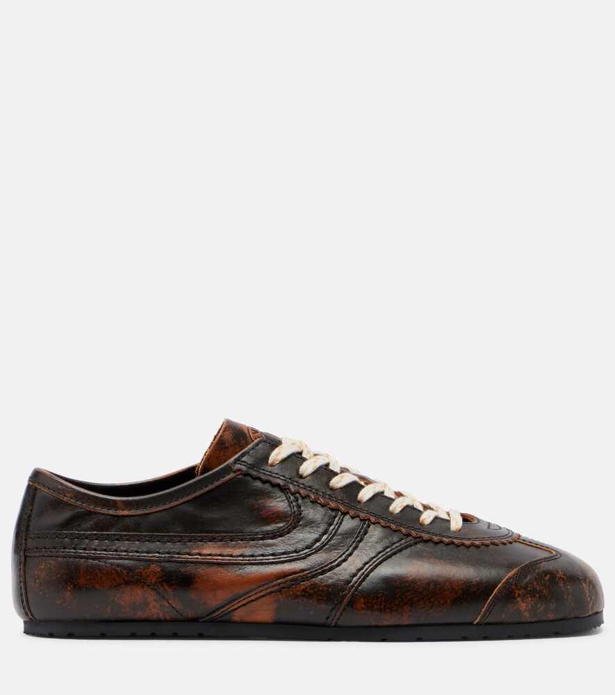  Dries Van Noten Dries Van Noten Distressed Leather Sneakers 