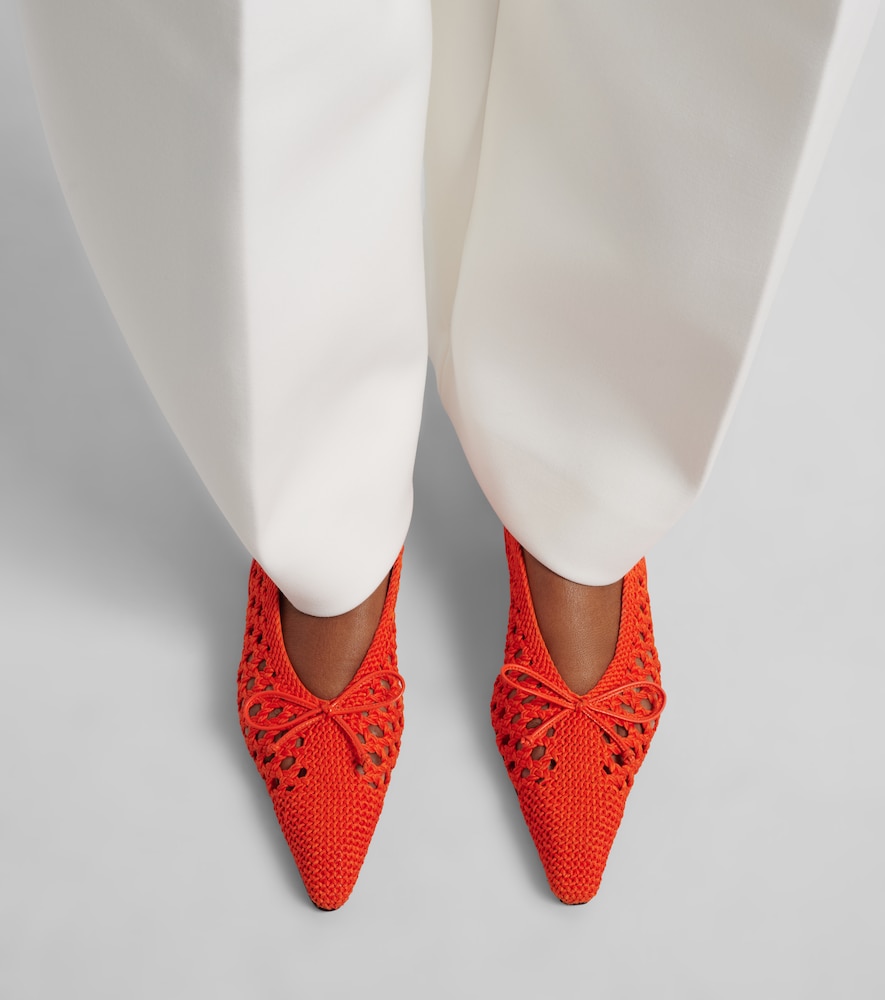 Jacquemus Cubisto raffia-effect slingback pumps