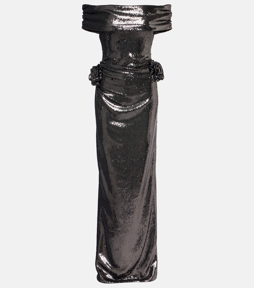 Roland Mouret Embellished floral-appliqué gown