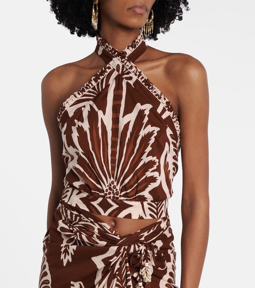  Poupette St Barth Poupette St Barth Suma Printed Cotton Crop Top 