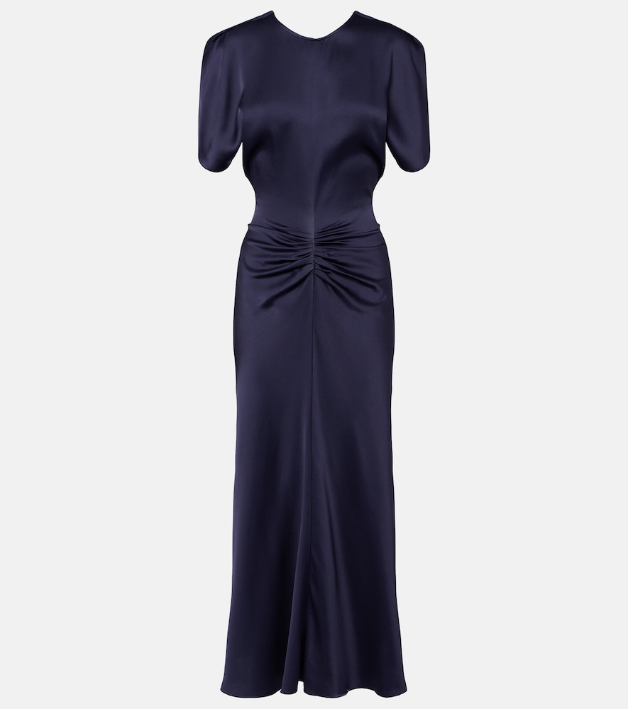 Victoria Beckham Bela gathered satin midi dress