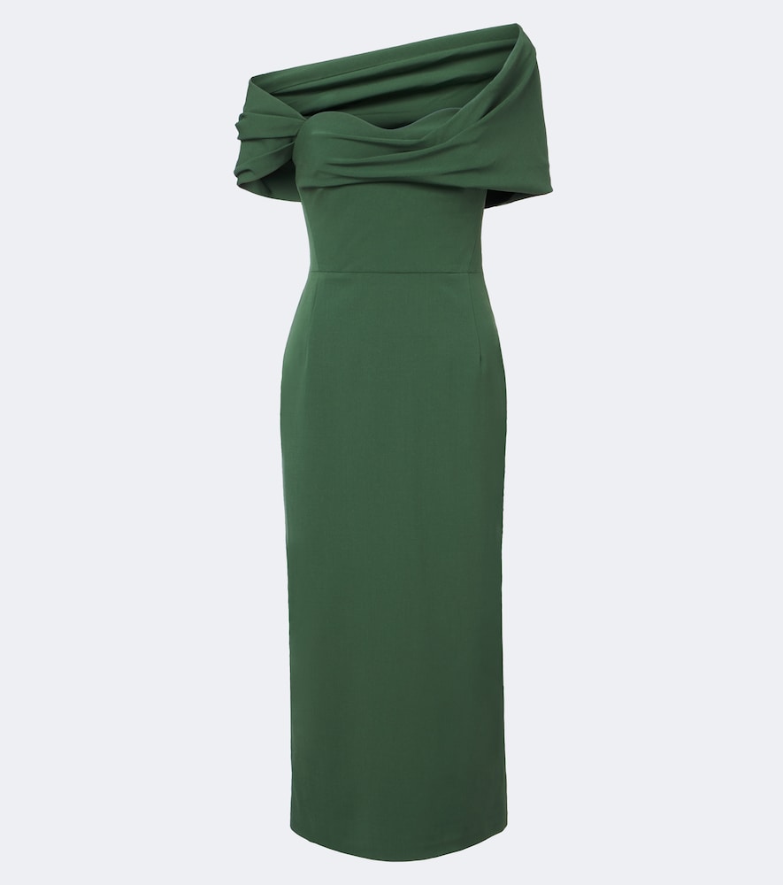 Off-Shoulder Kleid aus einem Wollgemisch
