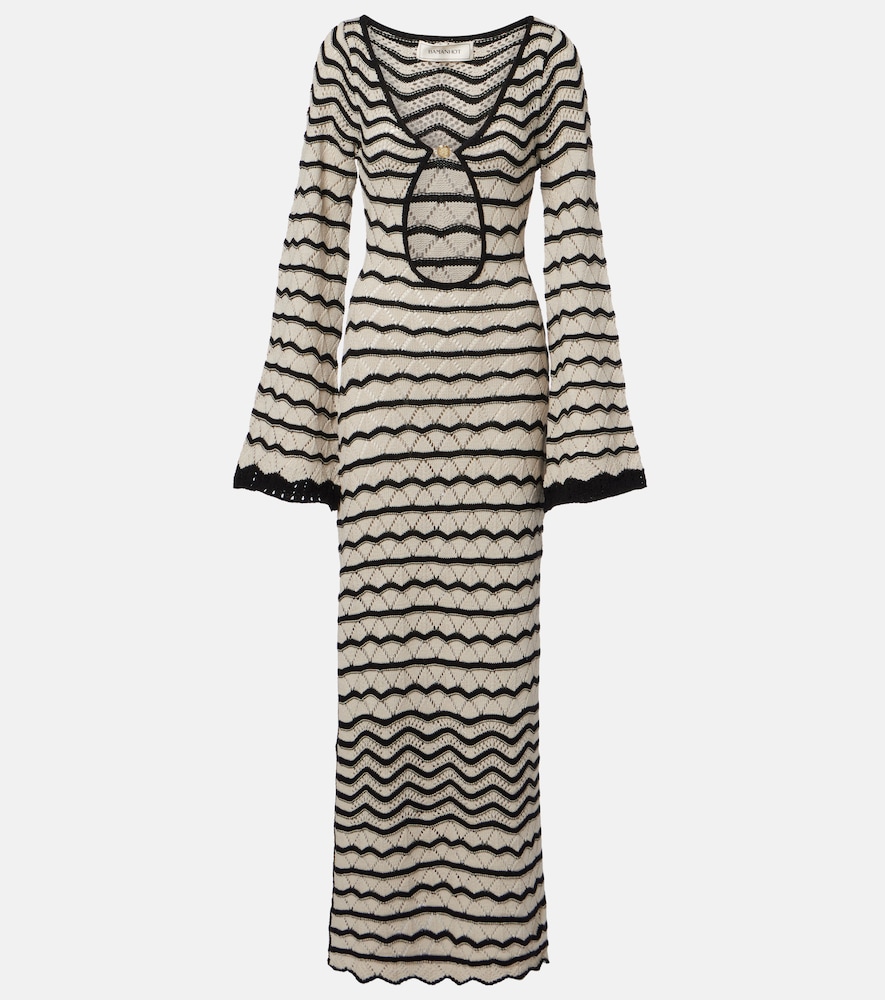 Abito lungo Rey in misto cotone crochet