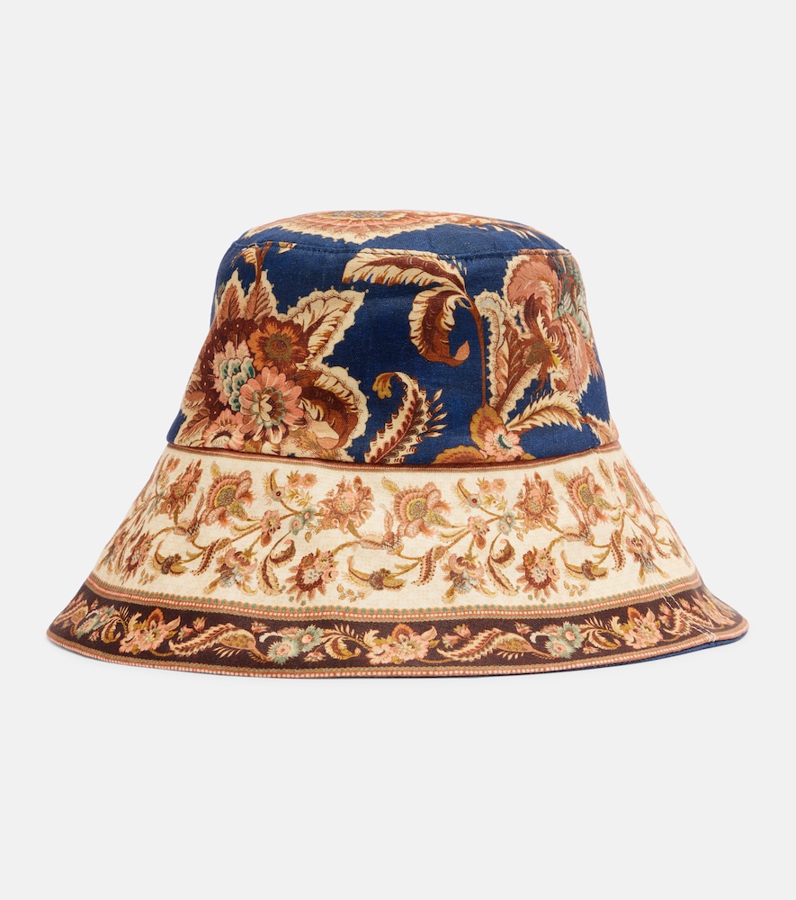  Zimmermann Zimmermann Reversible Printed Linen Bucket Hat 