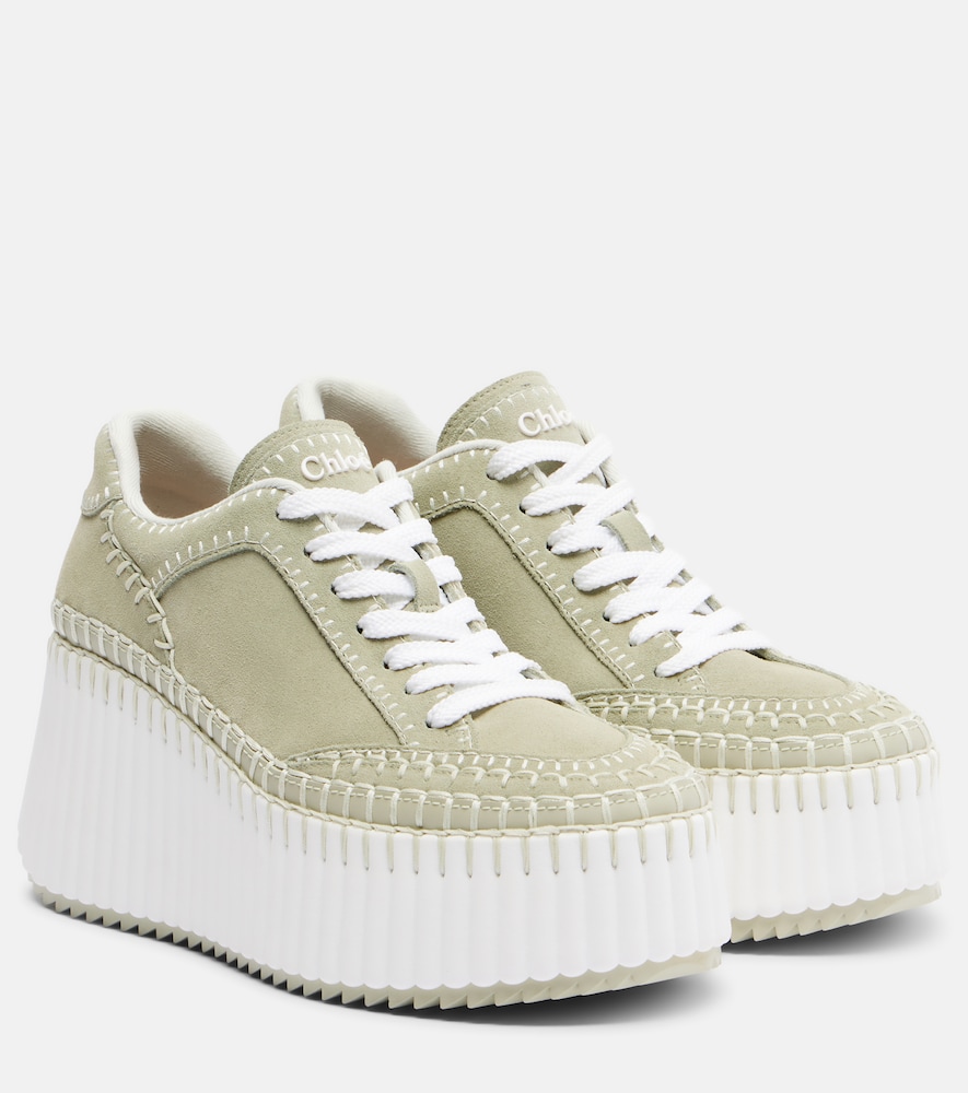 Chloé Plateau-Sneakers Nama aus Veloursleder