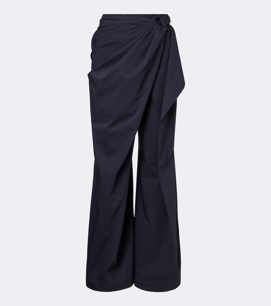 JW Anderson JW Anderson Twist draped cotton wide-leg pants