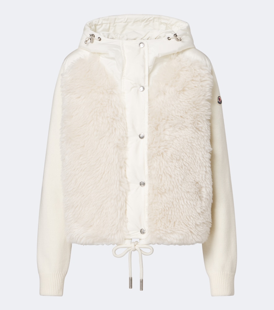 Moncler Women's White Wool And Cashmere Down Padded Cardigan UK Size 10 - Mytheresa