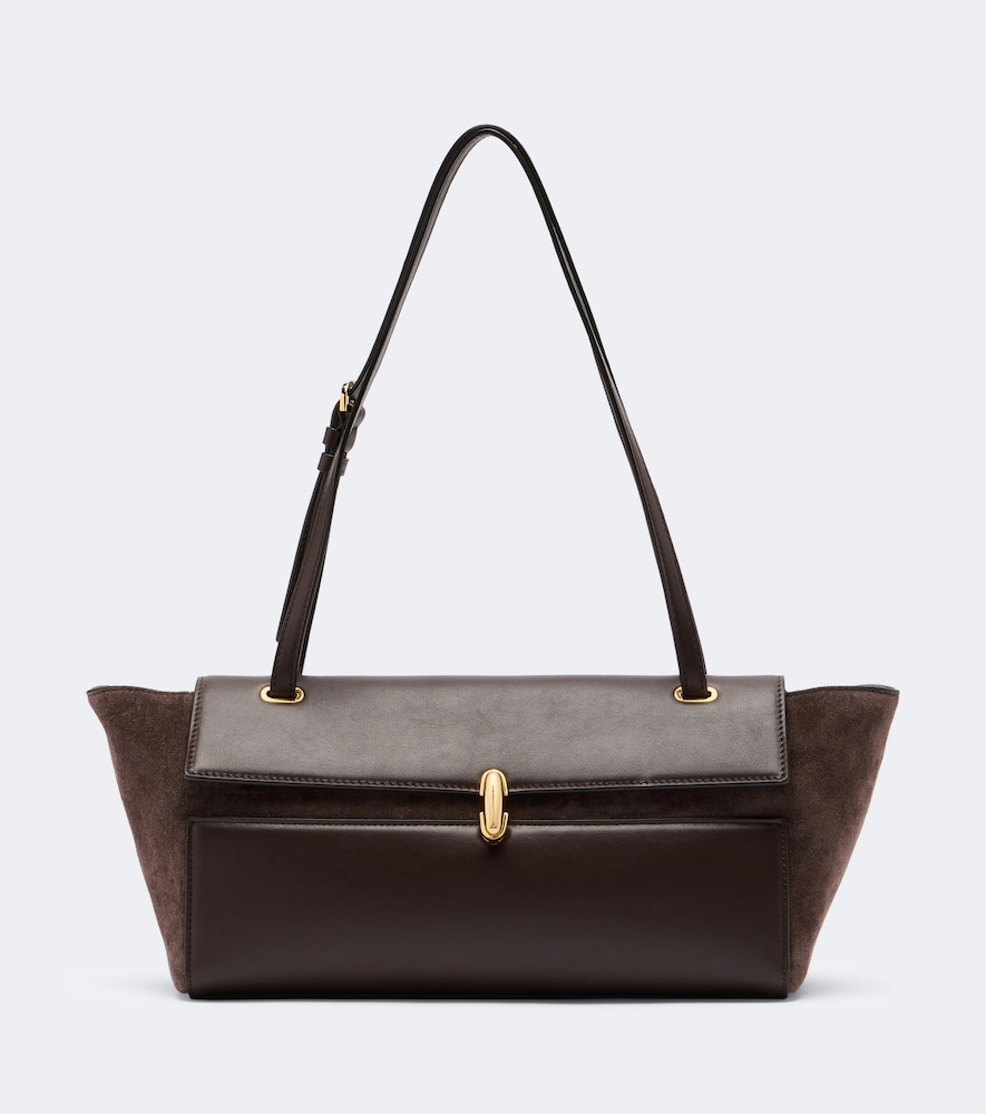 Savette Symmetry Trapeze Medium Leather Shoulder Bag In Brown
