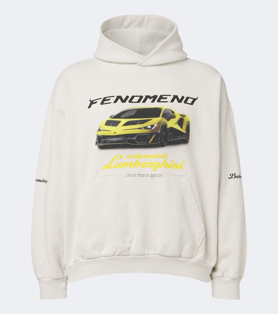 X Lamborghini Printed Cotton Jersey Hoodie