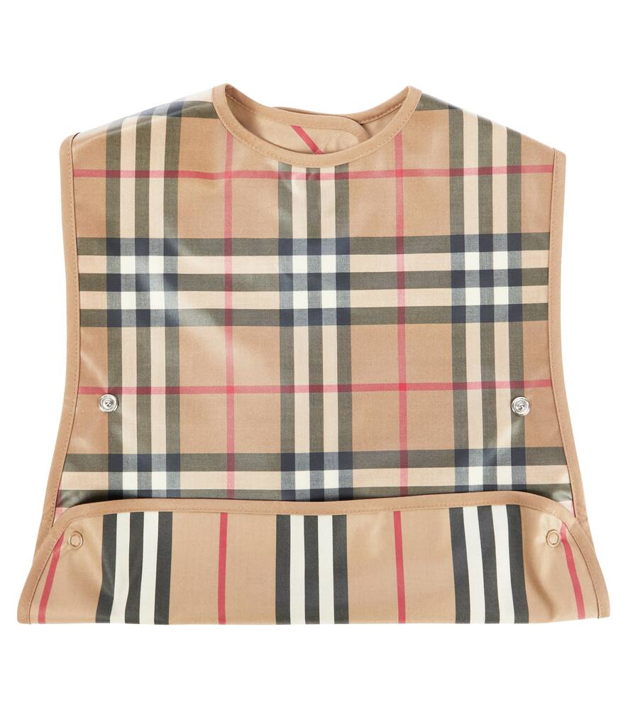 Burberry Kids Baby Vintage Check coated cotton bib