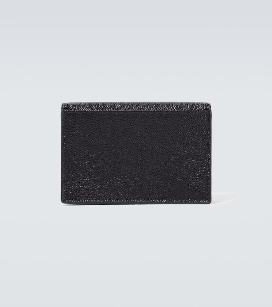 Shop Saint Laurent Logo Leather Card Case In Black