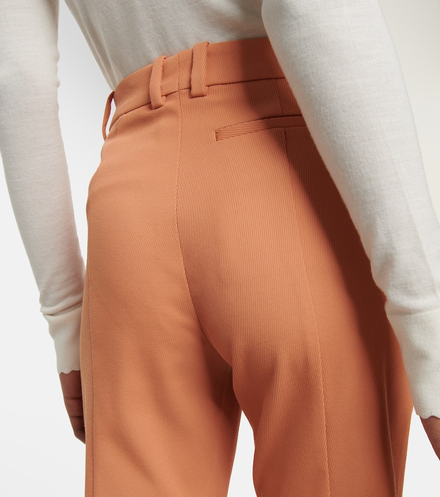 Shop Joseph Aveline High-rise Flared Gabardine Pants In Caramel