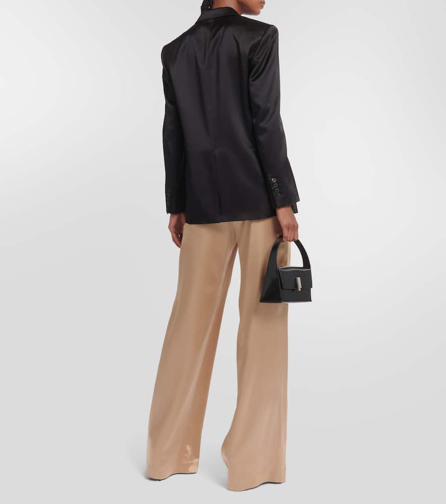 NILI LOTAN BOYFRIEND SILK CHARMEUSE BLAZER