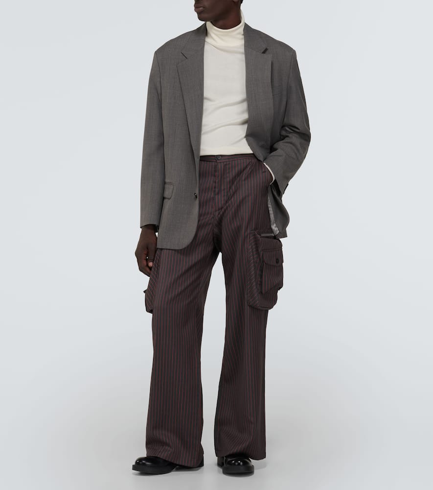 Shop Winnie New York Gabriel Wool-blend Cargo Pants In Grey