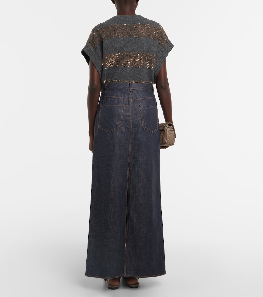  Brunello Cucinelli Brunello Cucinelli Denim Maxi Skirt 