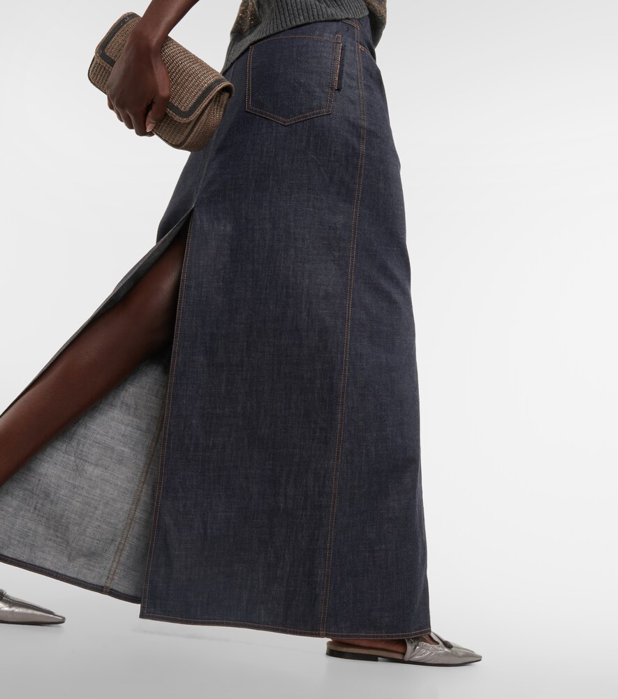  Brunello Cucinelli Brunello Cucinelli Denim Maxi Skirt 