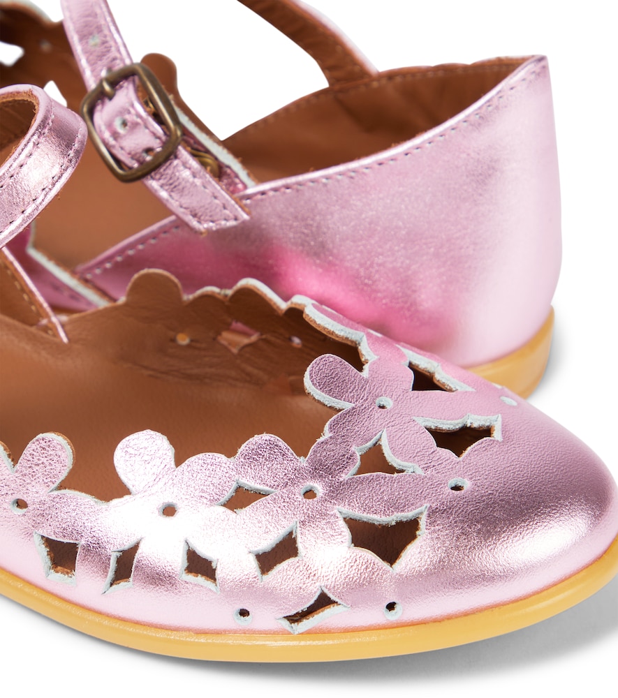  Pepe Pèpè Ballerinas Aus Metallic-leder 