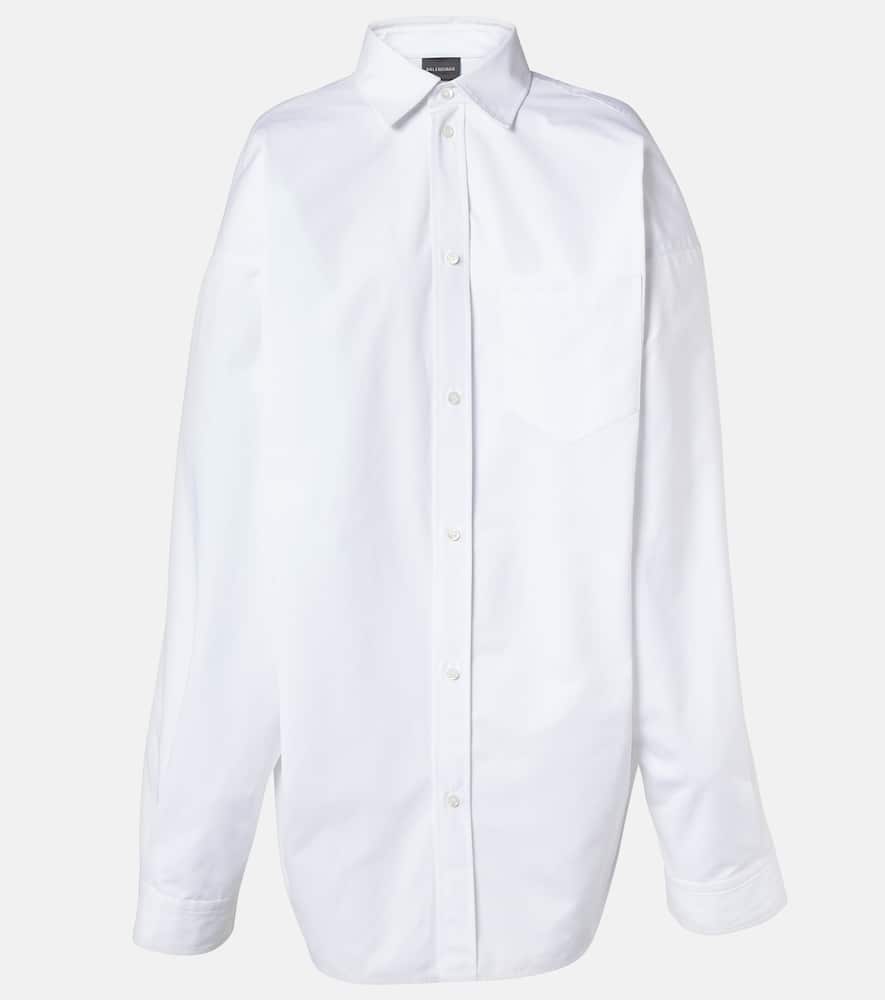 Balenciaga Asymmetric Shirt With Logo Embroidery In White