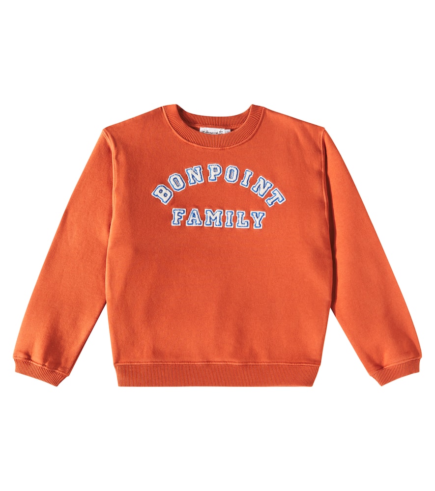 Bonpoint Tonino Embroidered Cotton Sweatshirt In Red