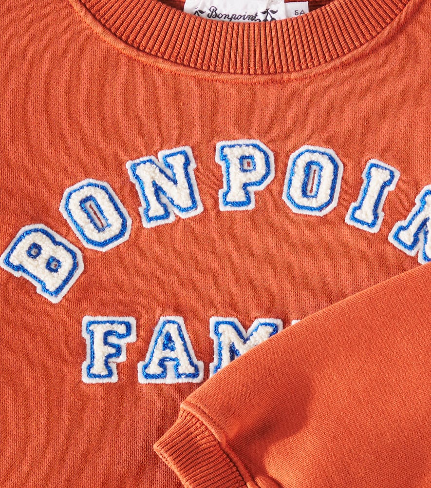 Bonpoint Tonino Embroidered Cotton Sweatshirt In Red